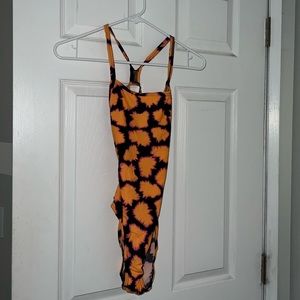 Orange dyed Arena one piece size 28